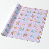 Sweet Dreams Baby Monkey Pattern Cadeaupapier (Uitgerold)