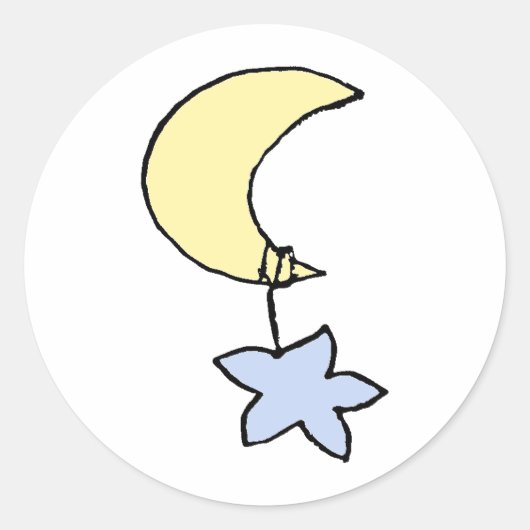 Sweet dreams - baby moon & star ronde sticker (Voorkant)