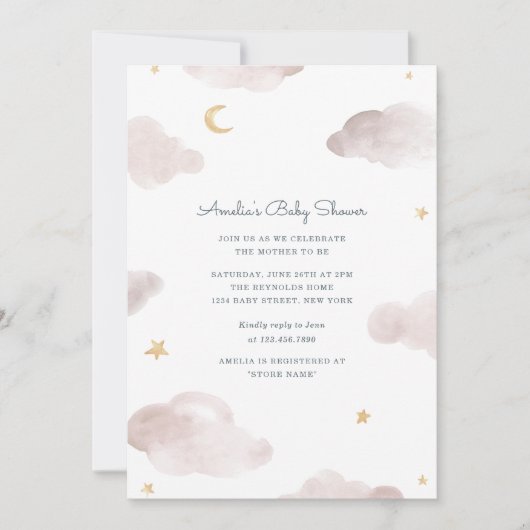 Sweet Dreams Baby shower Invite Kaart (Voorkant)