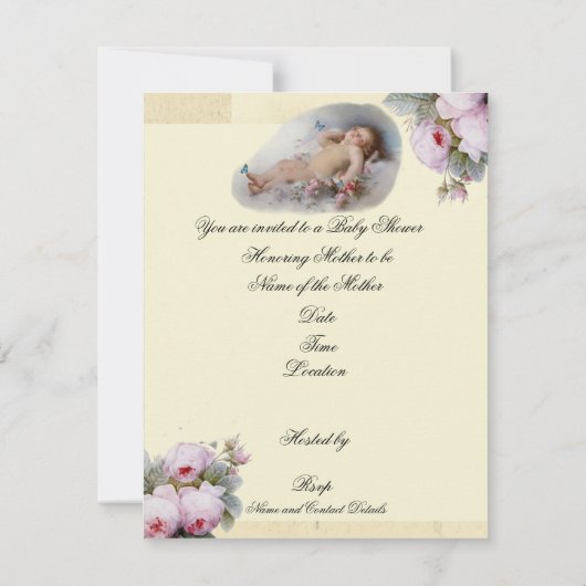 Sweet Dreams, Baby shower Kaart (Achterkant)