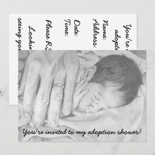Sweet Dreams Baby, Uitnodiging voor adoptiedouche (Voorkant / Achterkant)
