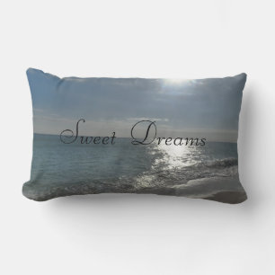 Sweet Dreams Beach Ocean Blue Scene Cushion Pillow Kussen