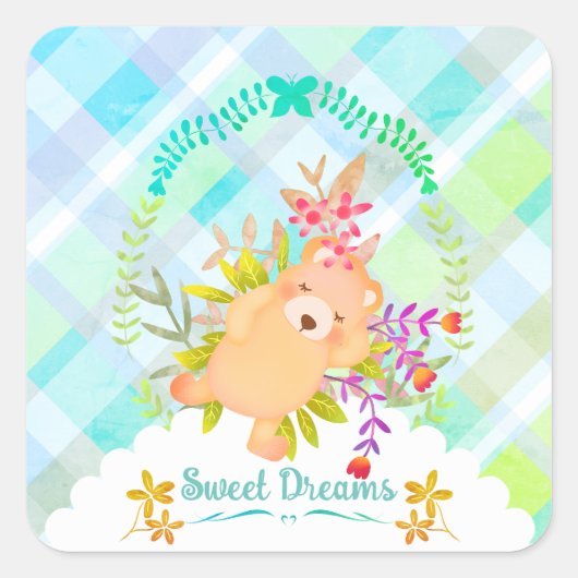 Sweet Dreams Beer Baby Vierkante Sticker (Voorkant)