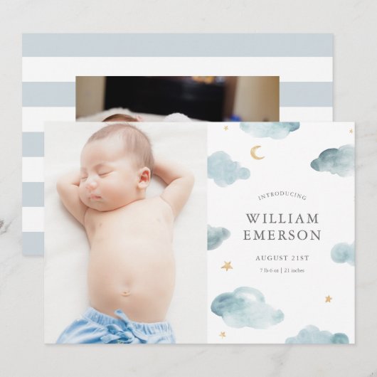 Sweet Dreams Birth Announement Aankondiging (Voorkant / Achterkant)