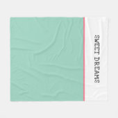 Sweet Dreams Blauwgroen groen en roze Fleece Deken (Voorkant (Horizontaal))