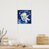 Sweet Dreams Blue Astronaut Teddy Nursery Poster (Keuken)