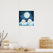 Sweet Dreams Blue Night Sky Nursery Poster (Keuken)