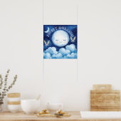 Sweet Dreams Blue Night Sky Nursery Poster (Keuken)