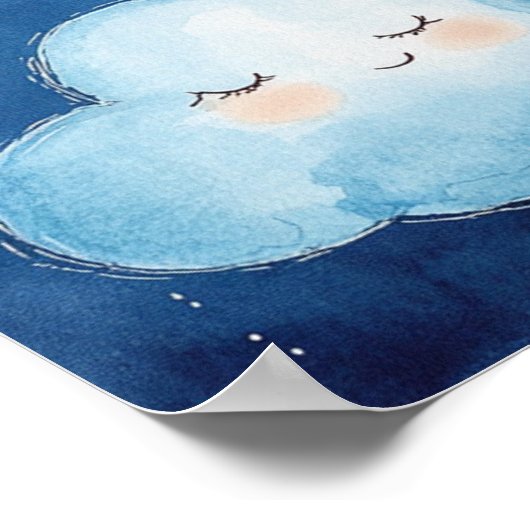 Sweet Dreams Blue Night Sky Nursery Poster (Hoek)