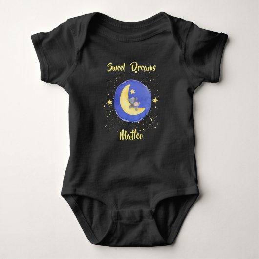 Sweet Dreams Boy Baby Elephant 2 Baby Bodysuit (Voorkant)