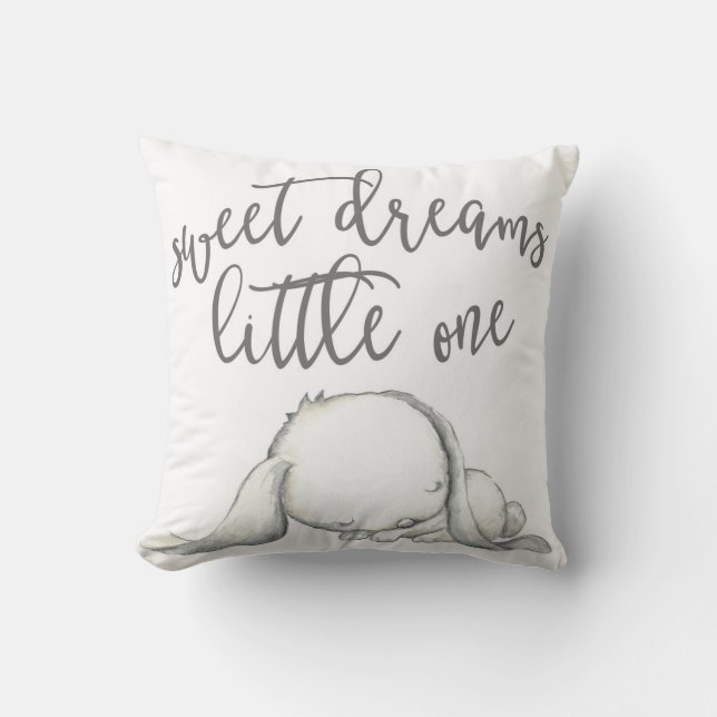Sweet Dreams Bunny Baby Nursery Pillow Decor Kussen (Voorkant)