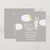 "Sweet Dreams" Bunny Baby shower Uitnodiging (Voorkant / Achterkant)