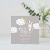 "Sweet Dreams" Bunny Baby shower Uitnodiging (Staand voorkant)