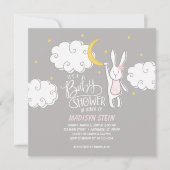 "Sweet Dreams" Bunny Baby shower Uitnodiging (Voorkant)