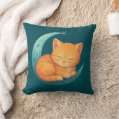 Sweet Dreams Cat on Moon Pillow Kussen (Deken)