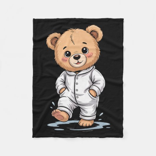 Sweet Dreams Cool Teddy Bear With Pajamas Premium Fleece Deken (Voorkant)