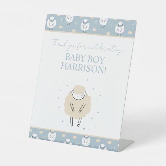 Sweet Dreams Counting Sheep Baby shower Reclamebord Met Voetstuk (Voorkant)