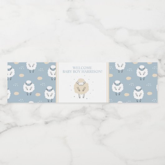 Sweet Dreams Counting Sheep Baby shower Waterfles Etiket (Enkel label)