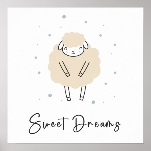 Sweet Dreams Counting Sheep Nursery Poster (Voorkant)