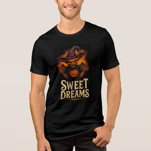 Sweet Dreams Creepy Goblin Design Tri-Blend Shirt (Voorkant)