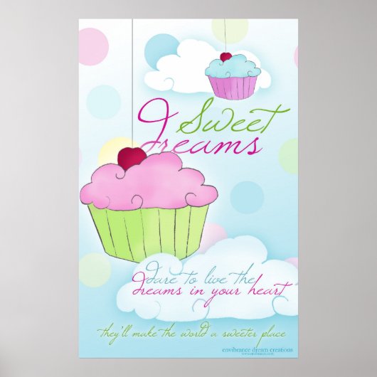 Sweet Dreams Cupcake Cloud Poster (Voorkant)