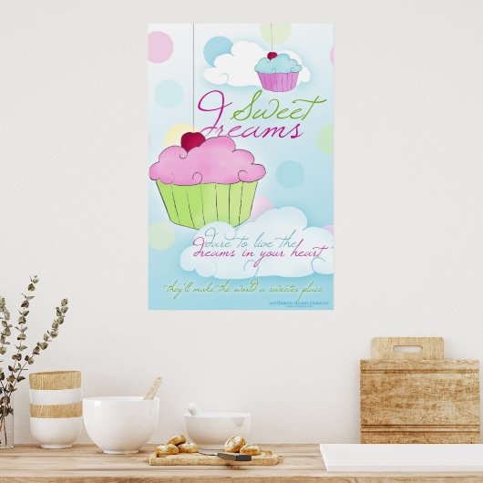 Sweet Dreams Cupcake Cloud Poster (Keuken)