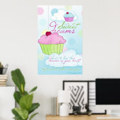 Sweet Dreams Cupcake Cloud Poster (Thuiskantoor)