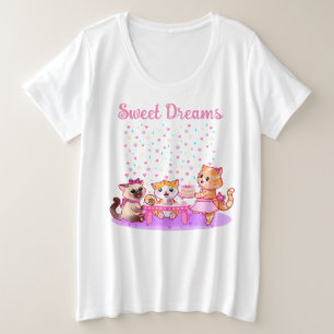 Sweet Dreams Cute Katten Plus Size Sleep Shirt