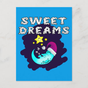 Sweet Dreams - Cute Moon die een Nap neemt Briefkaart