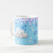 Sweet Dreams Cute Sleeping Cloud and Blueberry Mug Koffiemok (Voorkant links)