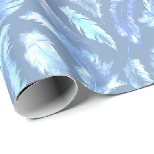 Sweet Dreams - Cyanotype waterverf veren: Cadeaupapier (Rol Hoek)