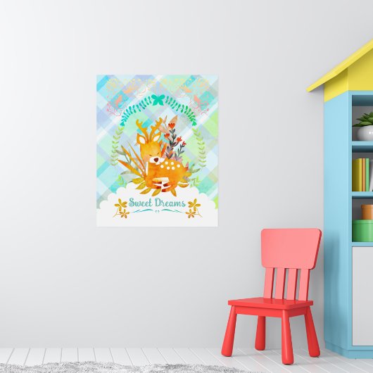 Sweet Dreams Deer Poster (Kinderkamer 1)