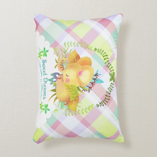 Sweet Dreams Elephant Baby Blanket Accent Kussen