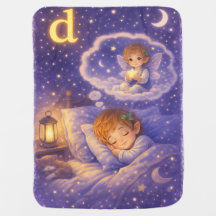 Sweet Dreams Fairy Letter D Baby Blanket