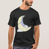Sweet Dreams Feline: Minimalist Cat Sleeping T-shirt (Voorkant)