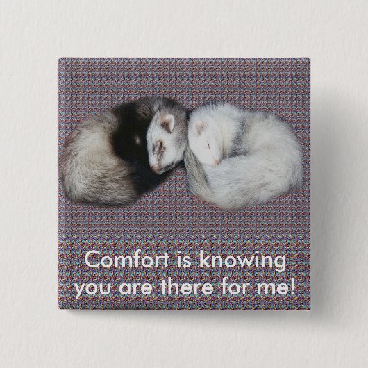 Sweet Dreams Ferret-Button Vierkante Button 5,1 Cm (Voorkant)