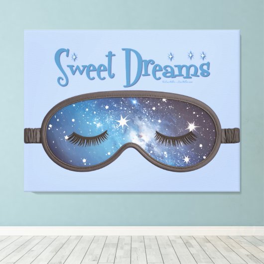 Sweet Dreams gezichtsmasker Canvas Afdruk (Insitu (Houten vloer))