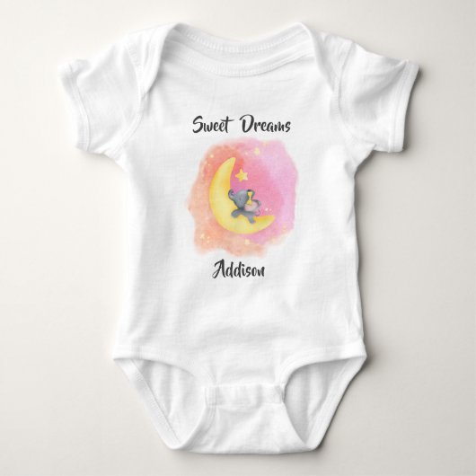 Sweet Dreams Girl Baby Elephant 1 Romper (Voorkant)