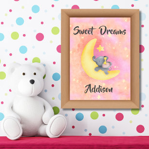 Sweet Dreams Girl Baby Elephant 2 Poster