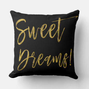 Sweet Dreams Gold Typography Inspiration Word Kussen
