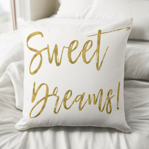 Sweet Dreams Gouden Typografie Inspiratie Woord Kussen