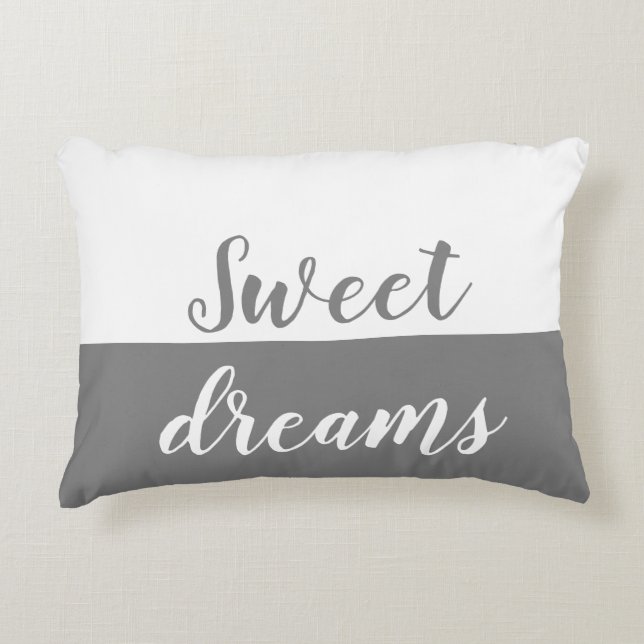 Sweet Dreams, Grey & White Accent Kussen (Voorkant)