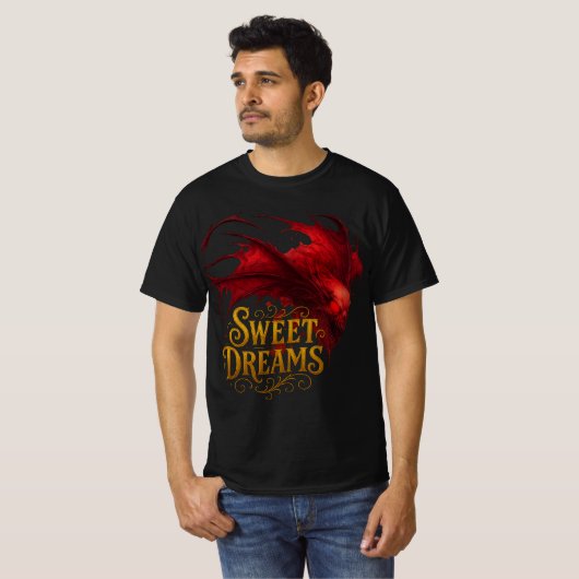 Sweet Dreams Horror Bat Artwork T-shirt (Voorkant volledig)