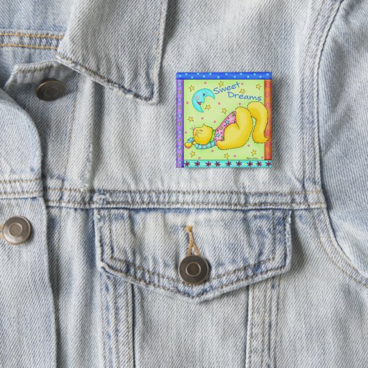 Sweet Dreams Kat Button Badge (In situ)