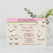 Sweet Dreams LAMB Baby shower nodigmeisje SDK Kaart (Staand voorkant)
