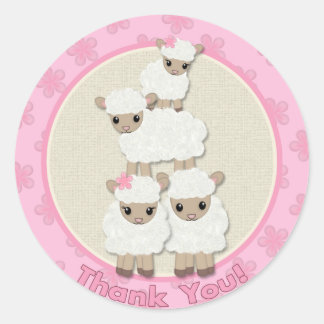 Sweet Dreams LAMB Baby shower SDK#4B BEDANKT Ronde Sticker
