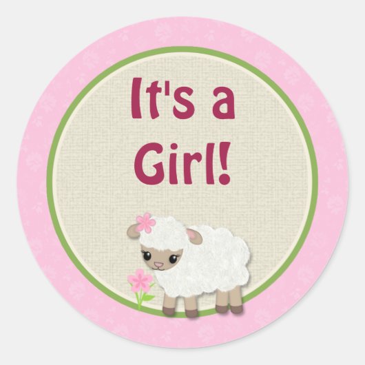 Sweet Dreams LAMB Baby shower sticker SDK#3 (Voorkant)