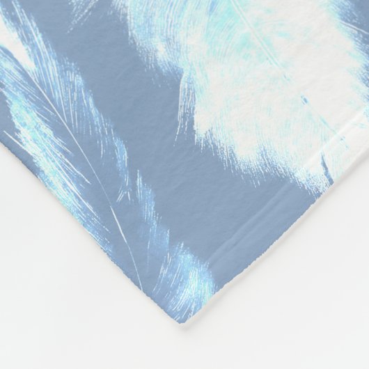 Sweet Dreams - Lichtblauwe waterverf veren : Fleece Deken (Hoek)