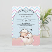 Sweet Dreams Little Lamb Schattige Kawaii Baby sho Kaart (Staand voorkant)