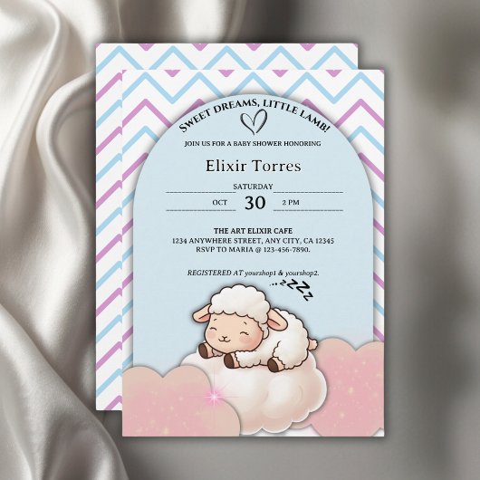 Sweet Dreams Little Lamb Schattige Kawaii Baby sho Kaart